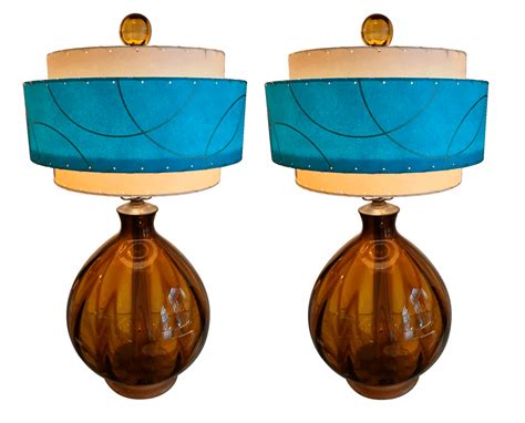 vintage blenko glass lamps
